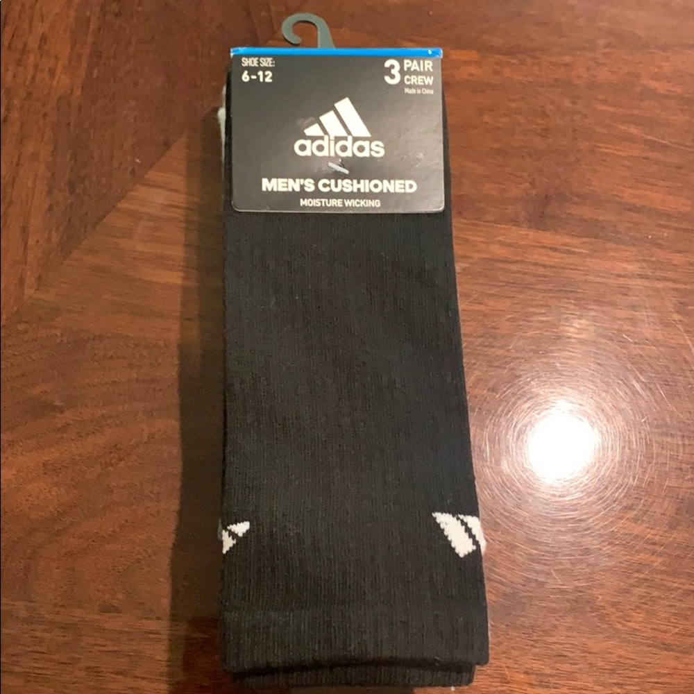 3 pair adidas men’s cushioned crew socks